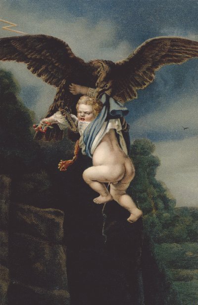 Ganymedes in de klauwen van de adelaar door German School