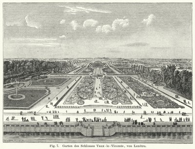 Tuinontwerp: tuinen van het Chateau de Vaux-le-Vicomte, Maincy, Frankrijk, aangelegd door Andre le Notre in de 17e eeuw door German School