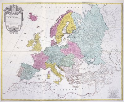 Algemene kaart van heel Europa, verdeeld in zijn belangrijkste landen, 1782 door German School