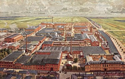 Algemeen overzicht van de Krupp Grusonwerk wapenfabrieken, Maagdenburg, Duitsland door German School