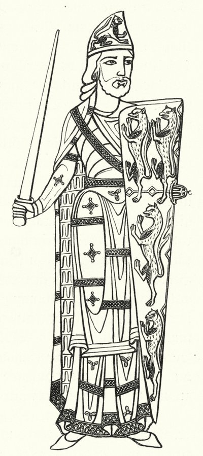 Geoffrey Plantagenet, graaf van Anjou (gravure) door German School