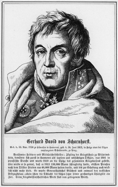 Gerhard David von Scharnhorst (gravure) door German School