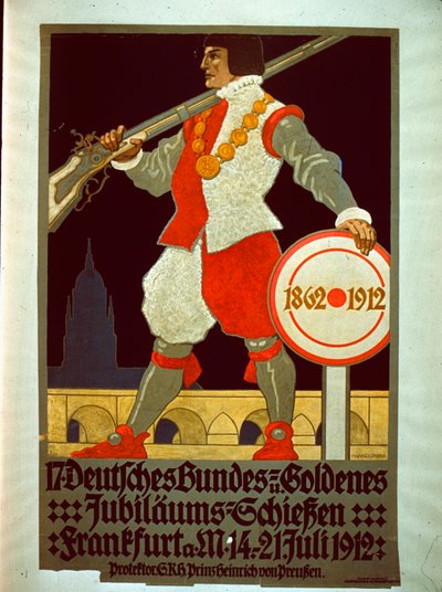 Gouden Jubileum poster van de Duitse Bond, 1912 door German School