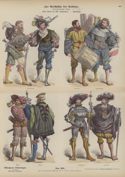Duitse Landsknechten (huursoldaten), begin 16e eeuw door German School