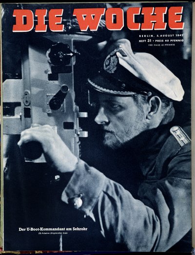 Duitse marine, U-boot commandant bij periscoopobservatie, omslag Die Woche, 5/8/1942 door German School