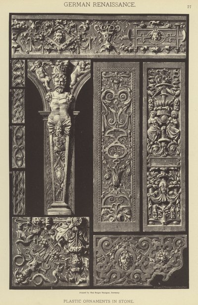 Duitse renaissance, plastic ornamenten in steen door German School