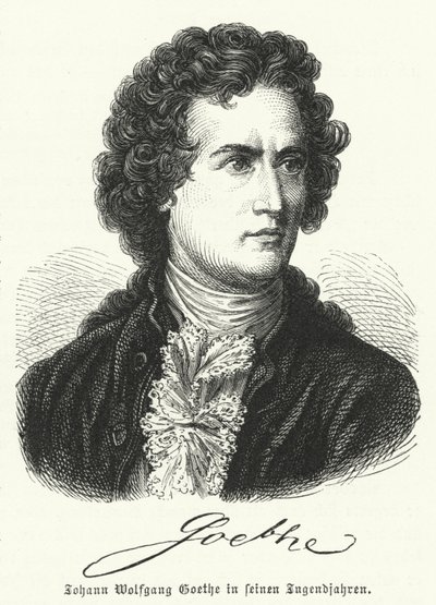 Duitse auteur Johann Wolfgang Goethe (1749-1832) in zijn jeugd door German School