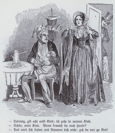 Duitse cartoon over de Democratische Vrouwenvereniging door German School