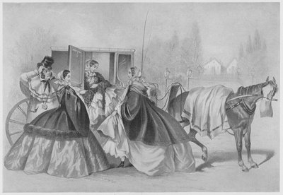 Duitse cartoon over de mode voor crinoline door German School