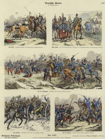 Duitse Cavalerie van de Frans-Duitse Oorlog, 1870-1871 door German School