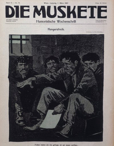 Duitse komedie tijdschrift Die Muskete gepubliceerd in 1907 door German School
