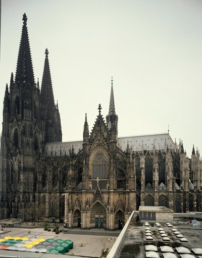 Gotische kunst: Uitzicht op de Dom van Keulen gebouwd tussen 1248 en 1560. Duitsland door German School