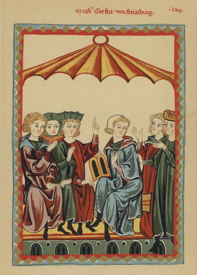 Gottfried von Strassburg, middeleeuwse Duitse auteur van de hoofse roman Tristan door German School