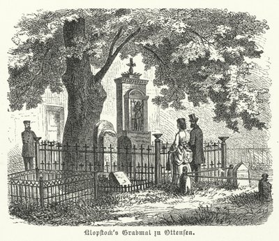 Graf van de Duitse dichter Friedrich Gottlieb Klopstock, Ottensen, Hamburg (gravure) door German School