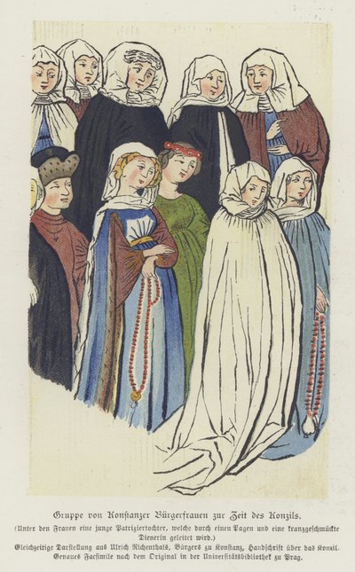 Groep vrouwen van Constance ten tijde van het Concilie van Constance door German School
