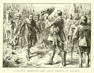 Gustaaf Adolf en Johan George van Saksen door German School
