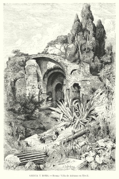 Villa van Hadrianus, Tivoli, Italië door German School
