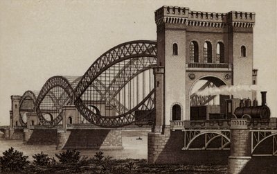 Hamburg: Eisenbahn-Elb-Brücke, De Spoorbrug over de Elbe door German School