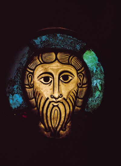 Hoofd van Christus, van de abdijkerk van SS. Peter en Paul in Wissembourg, c.1070 door German School