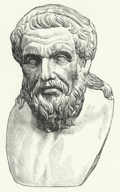 Hoofd van de Romeinse filosoof Apollonios van Tyana (gravure) door German School