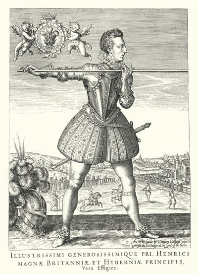 Henry Frederick, prins van Wales, oudste zoon van koning Jacobus I van Engeland (gravure) door German School