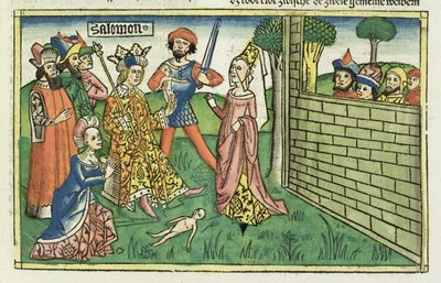 1 Koningen 3:16-28 Oordeel van Salomo, uit de Neurenbergse Bijbel (Biblia Sacra Germanaica) door German School