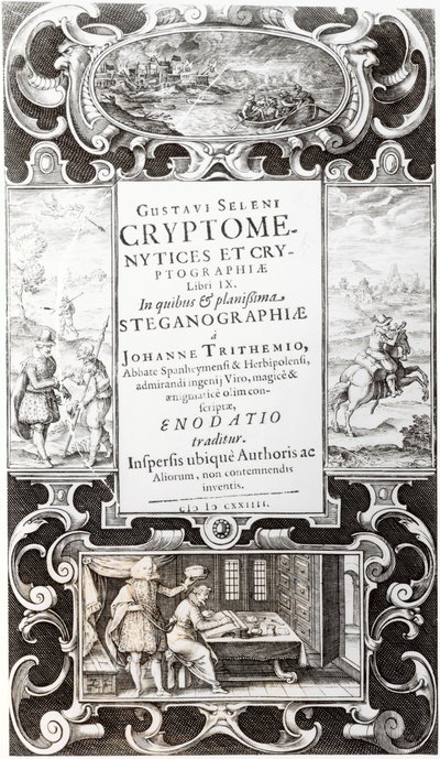 Illustratie uit Boek 9 van Cryptomenysis en Cryptografie door Gustavus Selenus (Augustus, Hertog van Brunswijk), 1624 door German School