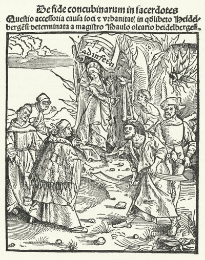 Illustratie uit een werk van Jakob Wimpfeling (gravure) door German School