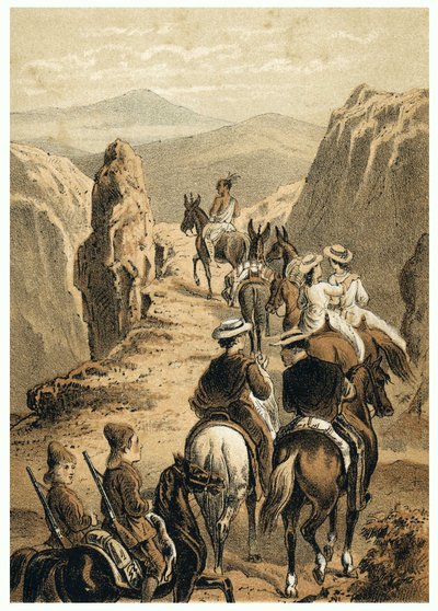 Illustratie van de verovering van de Amazone door Europeanen. In 