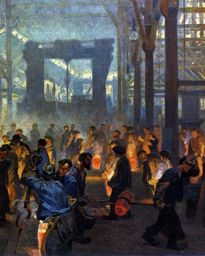 Interieur van een metallurgische fabriek in 1908. Naar Jugend door German School