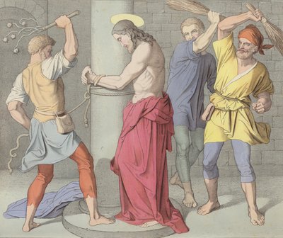Jezus wordt gegeseld aan de pilaar door German School