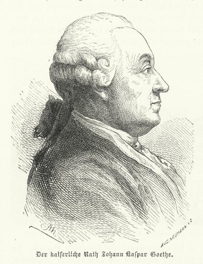 Johann Caspar Goethe, vader van de Duitse auteur Johann Wolfgang von Goethe (gravure) door German School