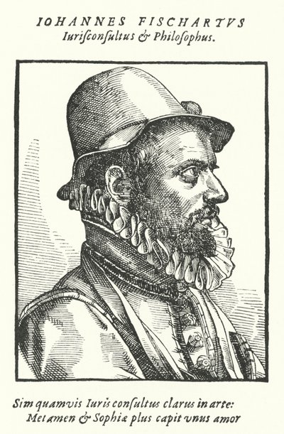 Johann Fischart, Duitse satiricus en publicist (gravure) door German School