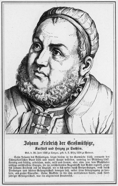 Johann Friedrich der Großmütige, Keurvorst en Hertog van Saksen door German School