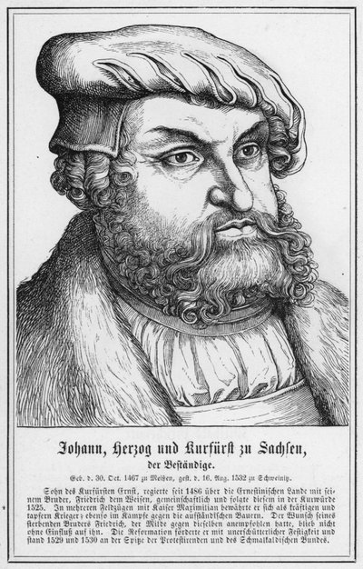 Johann, Hertog en Keurvorst van Saksen, de Standvastige door German School