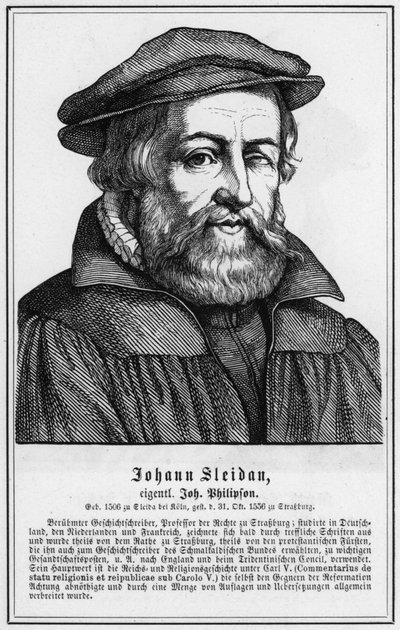 Johann Sleidan (gravure) door German School