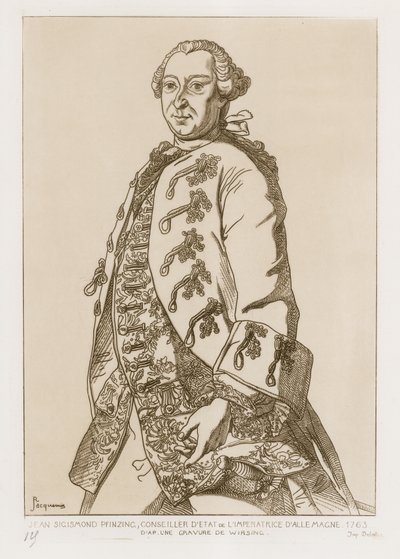John Sigismund Pfinzing, staatsraad van de keizerin van Duitsland, 1763 door German School