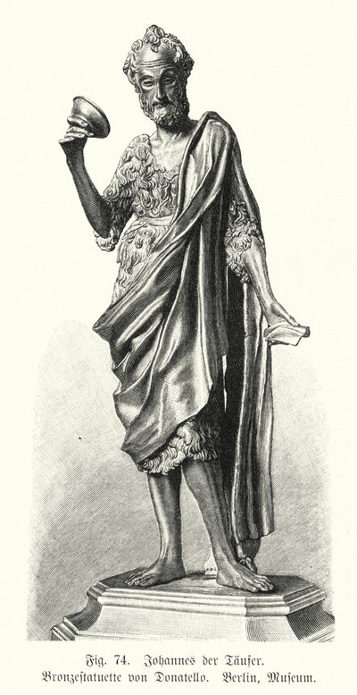 Johannes de Doper, bronzen beeld door Donatello (gravure) door German School