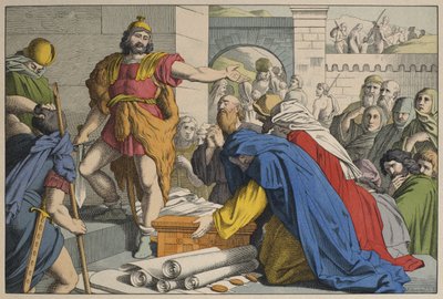 Judas Maccabeüs bij Maspha, illustratie uit L
