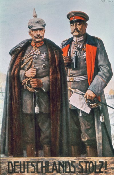 Kaiser Wilhelm II en veldmaarschalk Hindenburg door German School