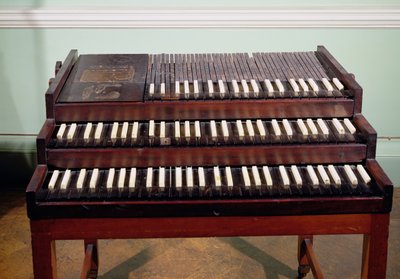 Toetsenbord van het originele orgel geschonken door George Frederick Handel (1685-1759) voor de Kapel van het Foundling Hospital, Londen door German School