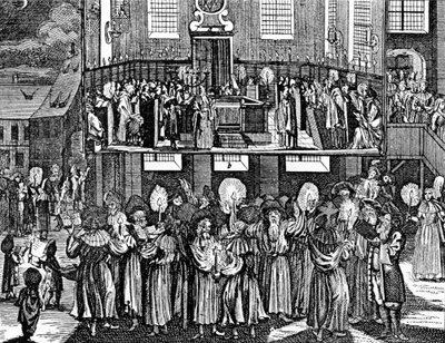 Kiddush Levana door Georg Puschner uit Kirchners Jüdisches Ceremoniel, 1726 door German School