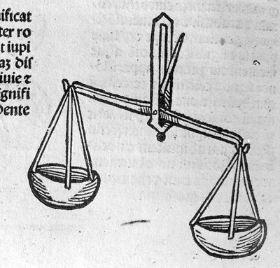 De Weegschaal - in Verhandeling door Johannes Angeli De Magnisconnectionibue annorum revolutionibus ac eorum perfectionibus. Augsburg, Erhard Ratdolt door German School