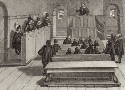 Collegezaal aan de Universiteit van Tübingen, Duitsland door German School