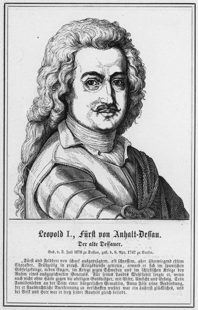 Leopold I, Vorst van Anhalt-Dessau, De oude Dessauer (gravure) door German School