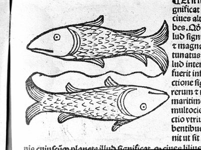 De Vissen - in Verhandeling door Johannes Angeli De Magnisconnectionibue annorum revolutionibus ac eorum perfectionibus. Augsburg, Erhard Ratdolt door German School