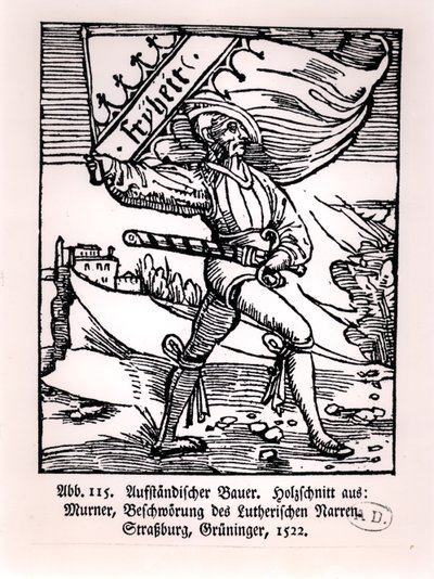 Vrijheid, illustratie van de Boerenopstand, 1522 door German School