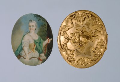 Medaillon met miniatuur van Wilhelmine als Diana door German School
