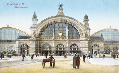 Hoofdstation in Frankfurt am Main, ca. 1910 door German School