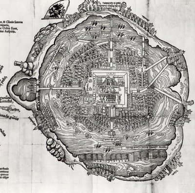 Kaart van Tenochtitlan uit 